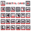 A set of digital flash cards featuring numbers one through nine and corresponding letters, displayed in a grid format.