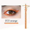 Lápiz delineador de gel naranja mate resistente al agua, tono #09, junto a un ejemplo de ojo.