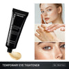 Tube de crème tenseur temporaire pour les yeux, produit doré appliqué sur la peau.