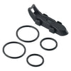 Black magnetic bait hanger with a non-slip rubber pad for fishing rods