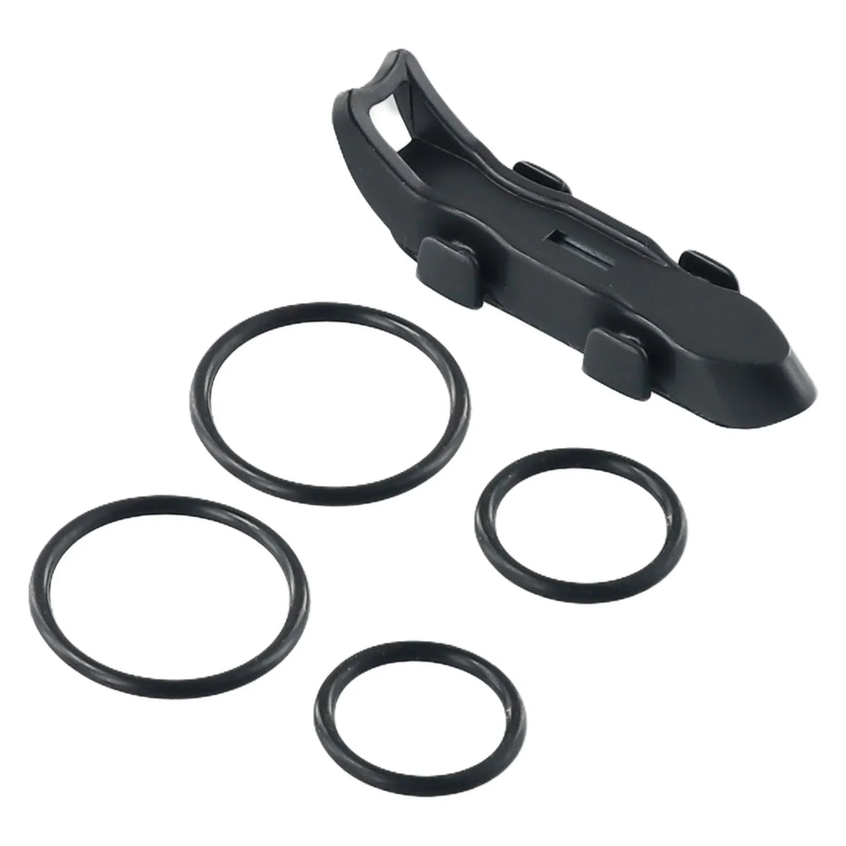 Black magnetic bait hanger with a non-slip rubber pad for fishing rods