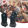 Calendario de Adviento navideño de madera con forma de casa y cuenta regresiva de 24 días, con diseño de paisaje urbano y bar