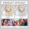 Before and after photos showing the effect of Smoky Ash Gray Permanent Hair Color Cream on various hair colors.