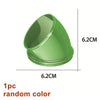 A single green marble run building block funnel with dimensions 6.2cm by 6.2cm.