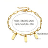 Pulsera de acero inoxidable bañado en oro con cadena ajustable y extensor.