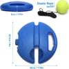 Blå tennistrener for solotrening med stabil base og elastisk tau for ballretur
