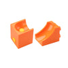 Orange marble run building blocks set with tracks and funnels
