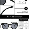 Black polarized UV400 sunglasses featuring a durable PC frame and sturdy metal hinge.