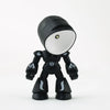 A black cartoon hero police night light with a round white lamp and glowing accents.