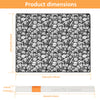 Product dimensions showing a blanket and an acrylic marker for DIY coloring.