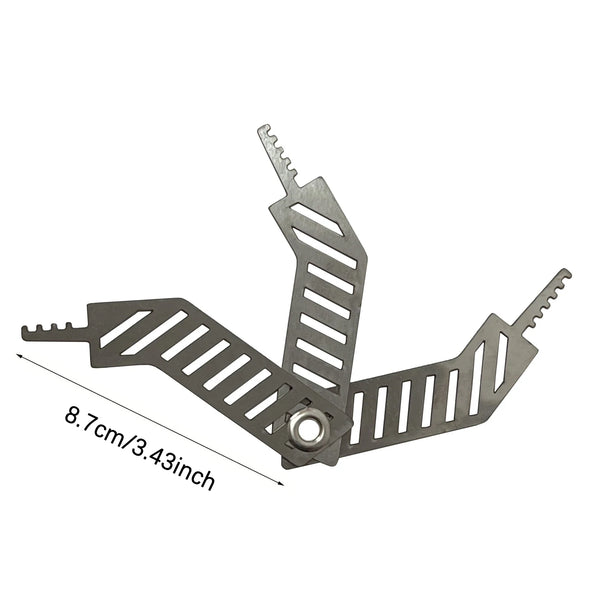 Stainless steel comb lock pick set with vertical stop design shown against a white background.