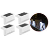 Four solar powered deck lights for outdoor steps, patio, and pathway
