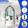 A clear rotating dustproof toothbrush holder with a dome cover and storage for various brushes and tools.