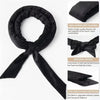 Black satin heatless overnight curling headband tied in a bow