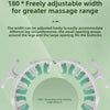 A white full body massage roller with adjustable openings and closing adjustment mechanism.