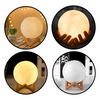 A set of three 3D moon LED night lights showing soft glowing spheres in various sizes and styles.