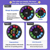 Instructions for a 3D rotating puzzle ball game showing steps to disrupt, swap, and solve the puzzle