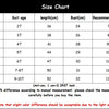 Size chart for a cozy knit turtleneck sweater for kids showing sizes from 90 to 150 with corresponding measurements.
