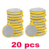 A set of twenty yellow and gray double-sided non-stick dish sponges with scouring pads.