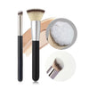 A set of professional makeup brushes including a foundation brush, concealer brush, and blush brush shown with close-up detai