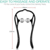 Masajeador shiatsu portátil negro para cuello y hombros con bolas de doble punto gatillo sobre fondo blanco