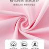 Pink fabric texture showing a soft, flowing drape with text promoting comfort and suitability for children.