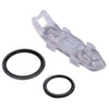 Clear plastic magnetic bait hanger with a non-slip rubber pad for fishing rods
