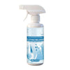 A white spray bottle of clothing emulsifier with a pump dispenser and a blue label.