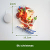 LED Santa Claus window decoration light featuring a reindeer character and skis.