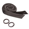 A dark gray heatless curling rod headband rolled into a spiral and a separate coiled band are shown.
