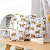 A set of reusable waterproof wet and dry bags featuring brown sheep patterns for swimwear and diapers.