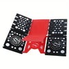 A set of black and red clothes folding boards with various sized holes for quick laundry folding.