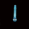A clear blue water bead refill pack with a long, cylindrical bottle shape.