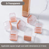 S-transparent silicone furniture leg pads with felt bottoms for scratch protection shown on a white surface