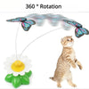 لعبة قطة مع فراشة وطائر متصلين، مصممة للدوران 360 درجة.