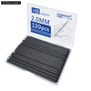 A clear plastic box containing 120 black HB lead refills for a mechanical pencil set.