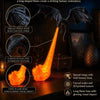 Pièce maîtresse fantastique en forme de flamme allongée, avec écailles sculptées et texture imprimée en 3D, à l'éclat visuel