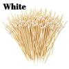 A bundle of white pearl bamboo skewers used for party appetizers and desserts.