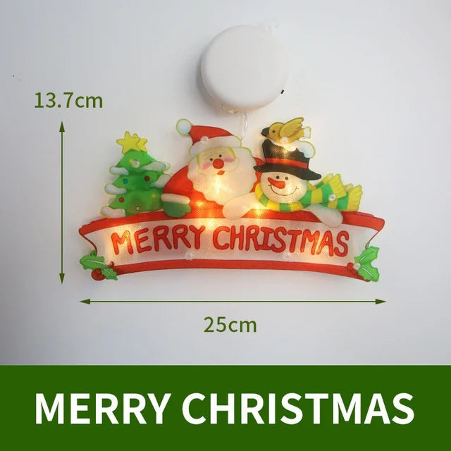 An LED Santa Claus window decoration light featuring a smiling face and festive holiday theme.