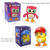 A set of musical dancing owl and duck toys with lights for kids, showing the individual products and total weight.