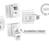 A set of six white magnetic cabinet safety locks with keys shown in various orientations.