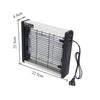 A rectangular electric mosquito killer lamp with a black frame and UV light trap, shown with dimensions.