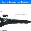 Black fingerless gloves with built-in LED light and 2 CR2016 button batteries