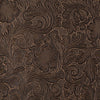 Dark brown vintage floral textured faux leather fabric pattern for crafting projects