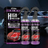 Three bottles of High Protection Quick Coating Spray for cars displayed next to the product box.
