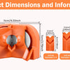 Orange portable diamond wheel drill bit sharpener showing various drill bit sizes and dimensions.