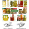 Abrelatas ajustable para tapas con agarre ergonómico, apto para frascos de hasta 9,5 cm.