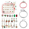A collection of charm bracelets and a red advent calendar box for a 24-day Christmas countdown.
