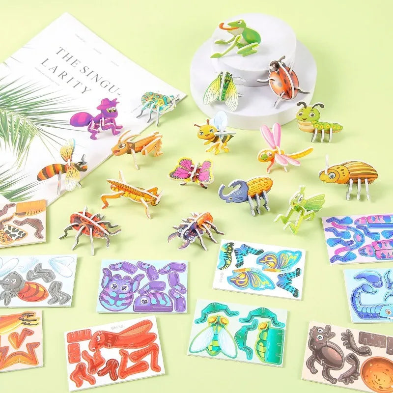A collection of colorful 3D foam animal puzzles and learning toys for children.