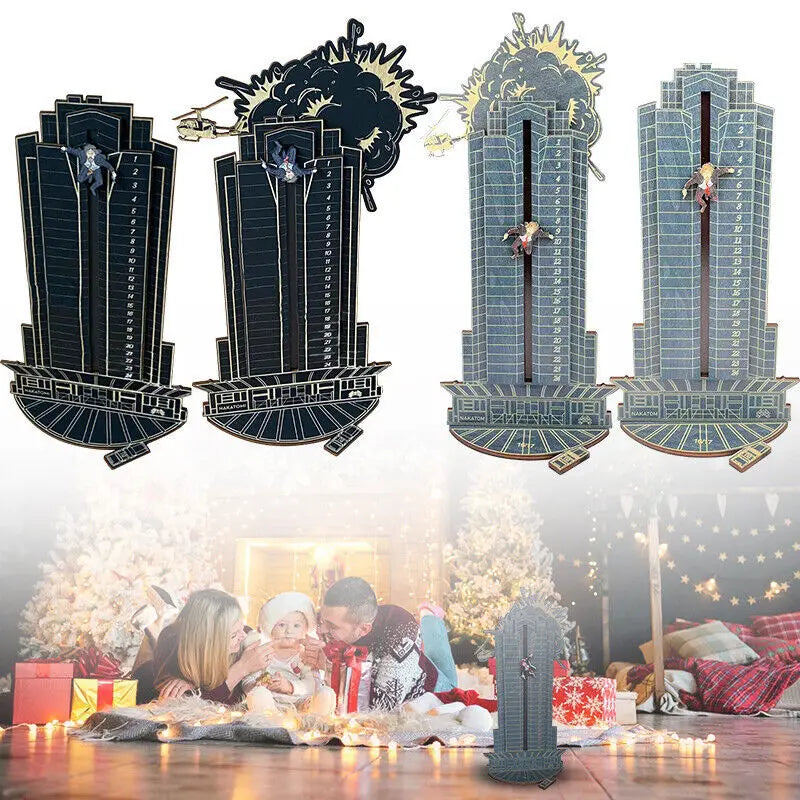 Torres de calendario de adviento navideño en forma de casa de madera con diseño de cuenta regresiva de 24 días en ambiente fe